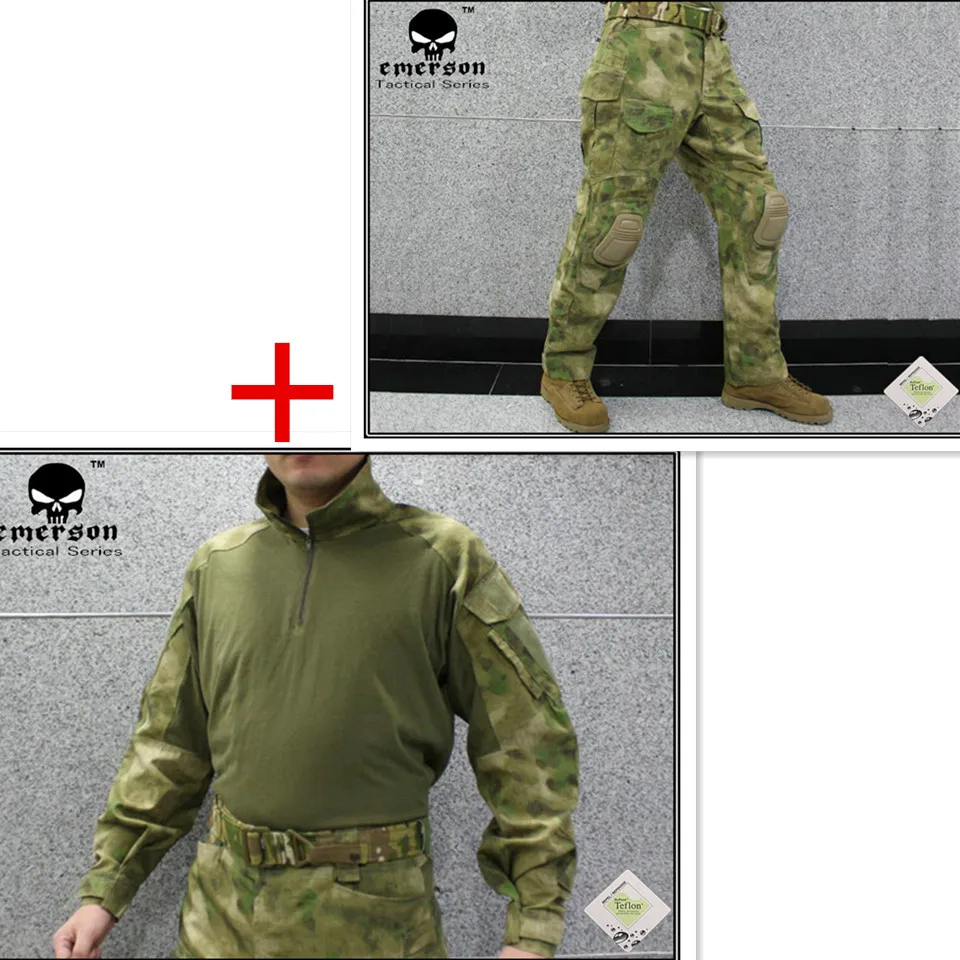 Emerson bdu G3 Combat uniform shirt & Pants with knee pads Emerson BDU uniform AT/FG  Suits EM8576+7030