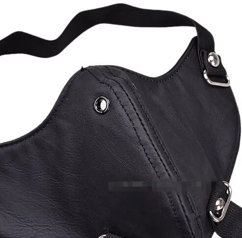 Uomo donna maschere in pelle hip-hop ragazzi ragazze club party Rock and roll traspirante motorbycle riding bocca-muffola R699