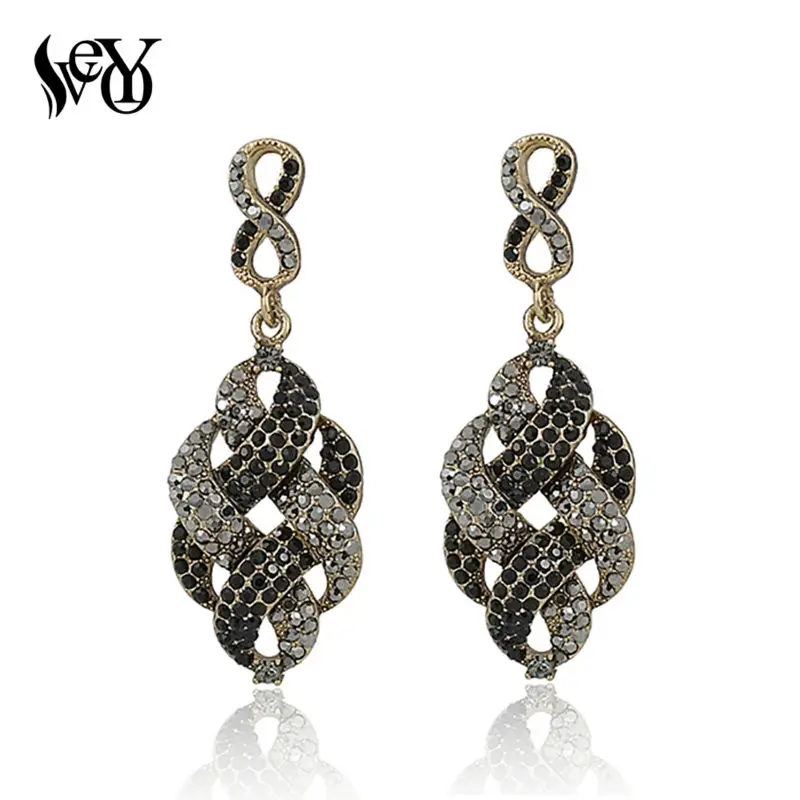 VEYO Vintage Rhinestone Drop Earrings Bridal Wedding Dress Earrings For Woman New Gift