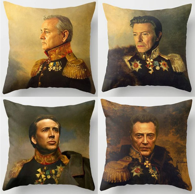 Bill Murray Cushion Covers Vintage Retro Nicolas Cage Bruce Willis Print Linen Pillow Case