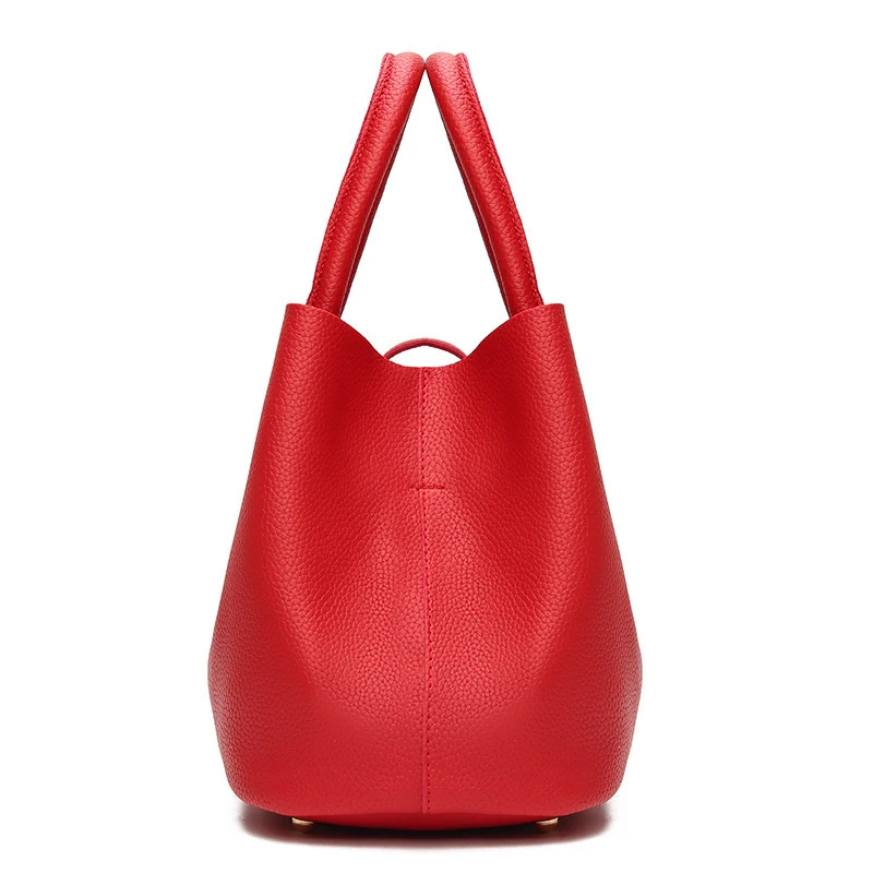 High Quality PU Leather Handbags Bucket Casual Tote Shoulder Bags for women 2024 Handbag Fashion Crossbody Women Bag bolsa