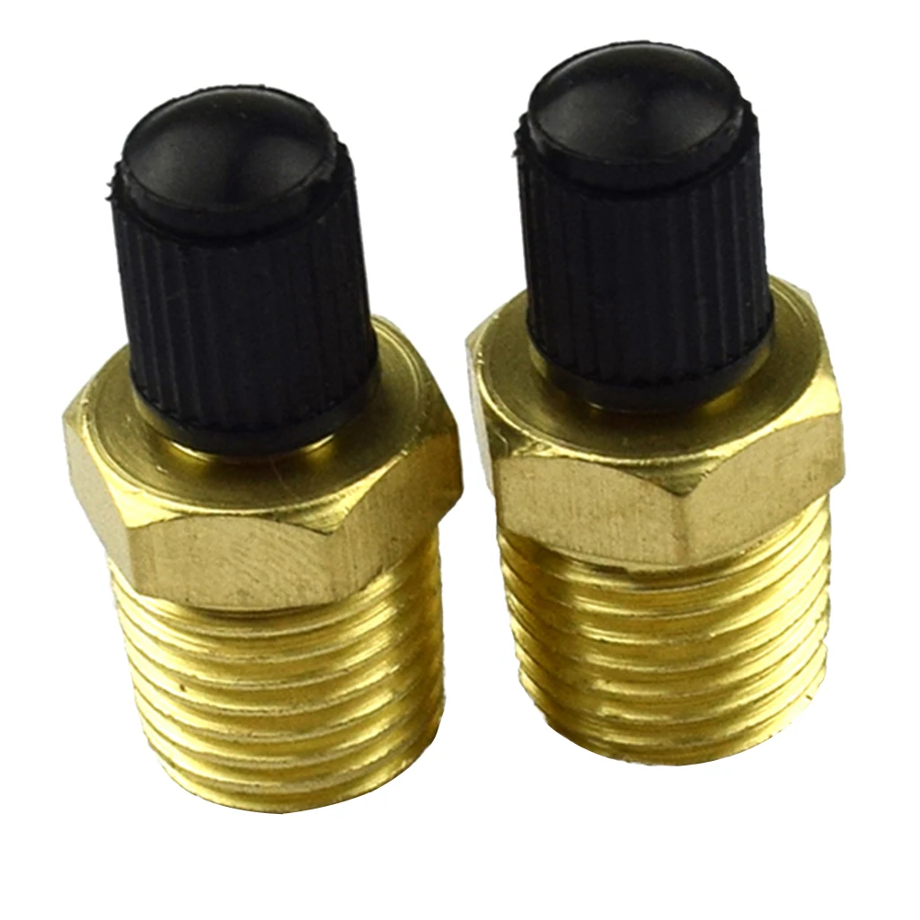 Pair 1/4 NPT Nickel Plated Brass Air Compressor Tank Fill Valve Schrader Rustless and Sturdy