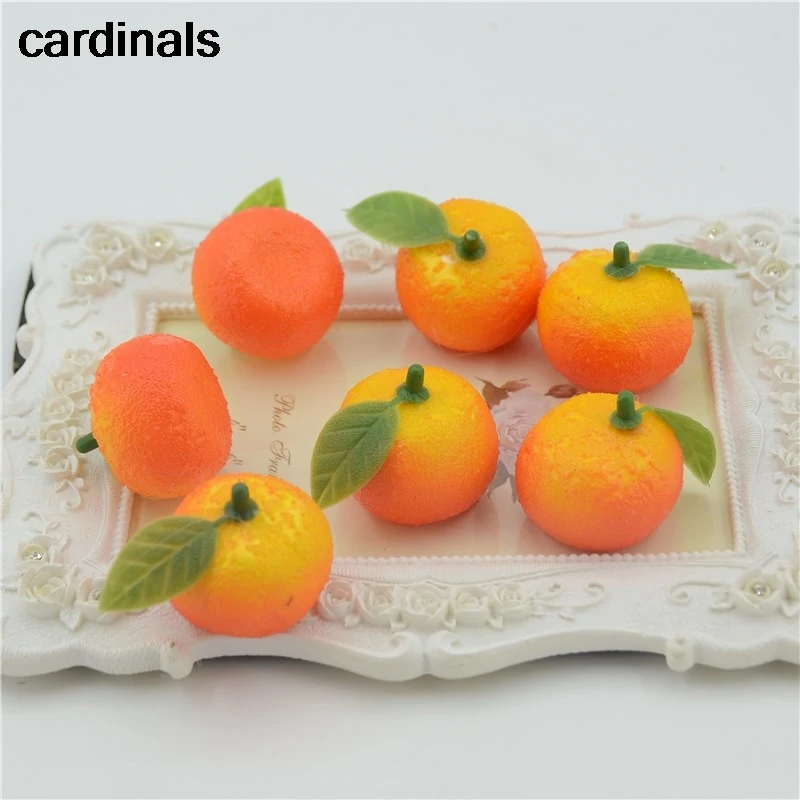 New Orange 10pcs 3.5cm Artificial Fake Foam Fruits Berries Scrapbooking Flowers For DIY Wedding Simulation Tree Decoration