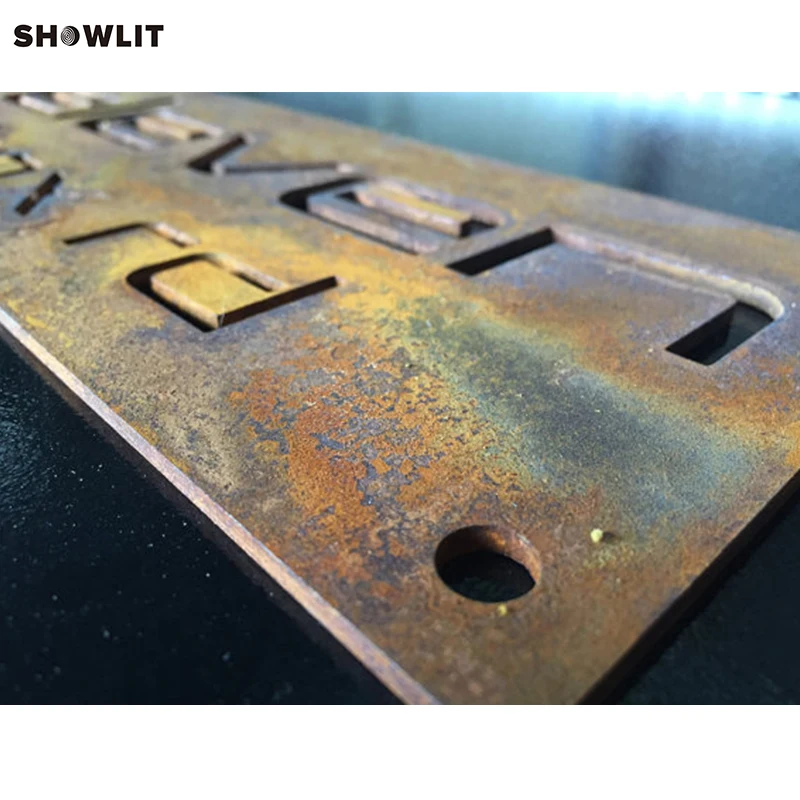 CUSTOM Euro Deluxe Address Sign in Rusted Steel