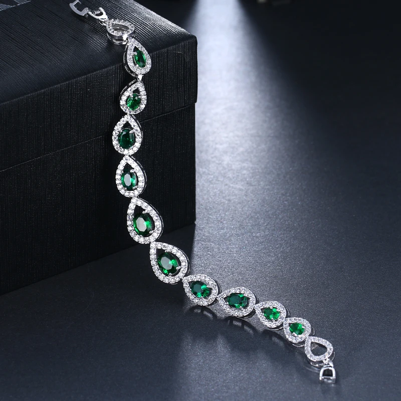 EMMAYA AAA High Quality Green Crystal Stone Bracelets For Ladies Fashion Cheap Women Wedding Jewelry