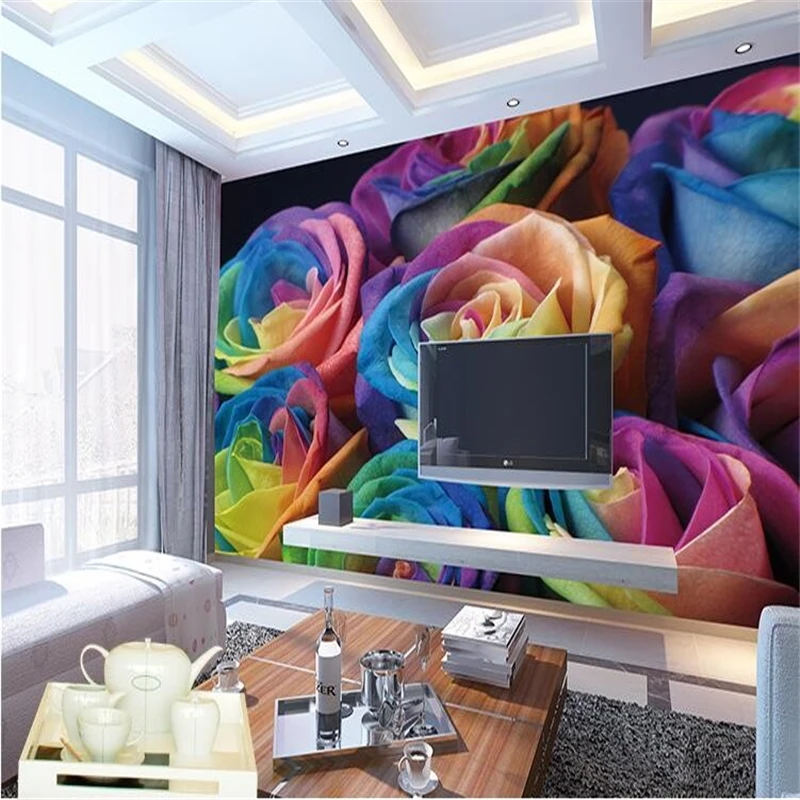 beibehang Custom 3D photo wallpaper minimalist modern living room modern minimalist romantic color roses wall papers home decor