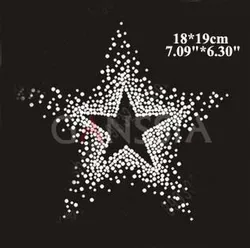 6pcs/lot(18X19cm) Bling Star Rhinestone Applique for Garment Star Hotfix Rhinestone Heat Transfer Design on Motifs (SS-1533)