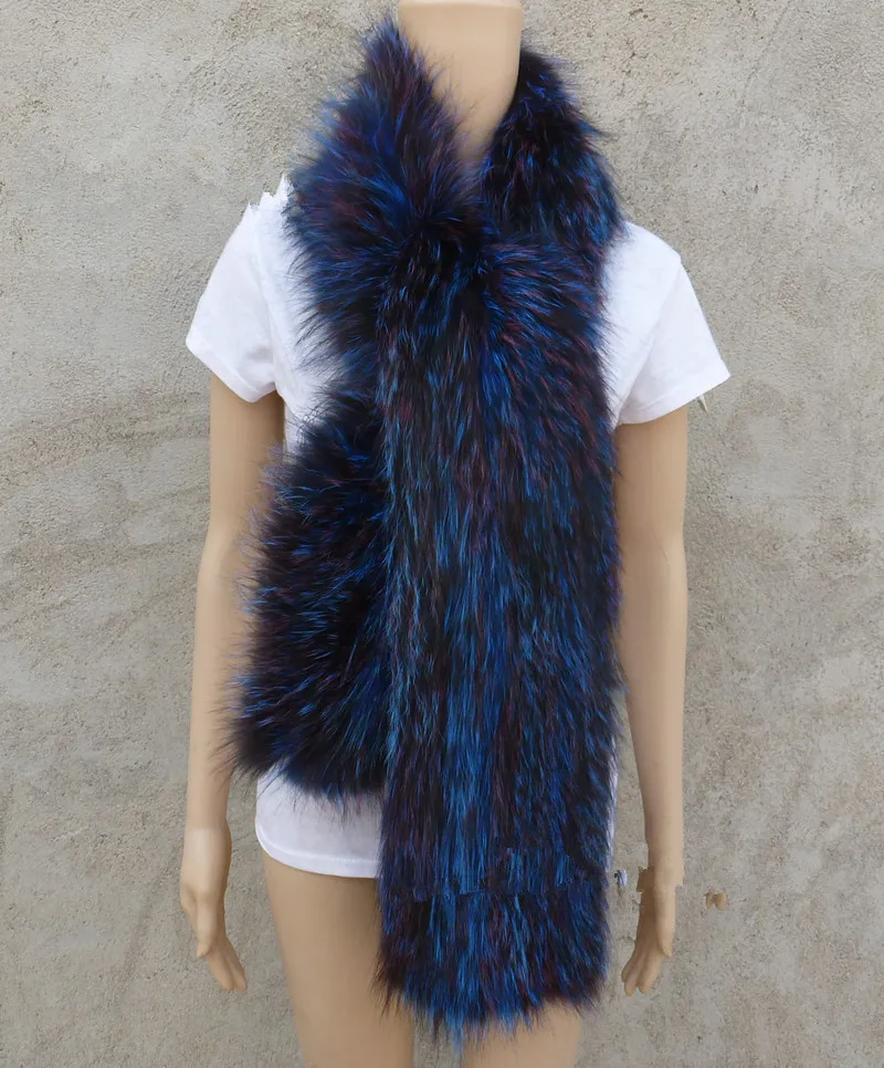 Real fox fur scarf large women fur wraps white black blue silve fox fur knitted scarves autumn winter warm gift S41