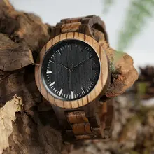 Wooden Men's Zebra Watch Quartz #2