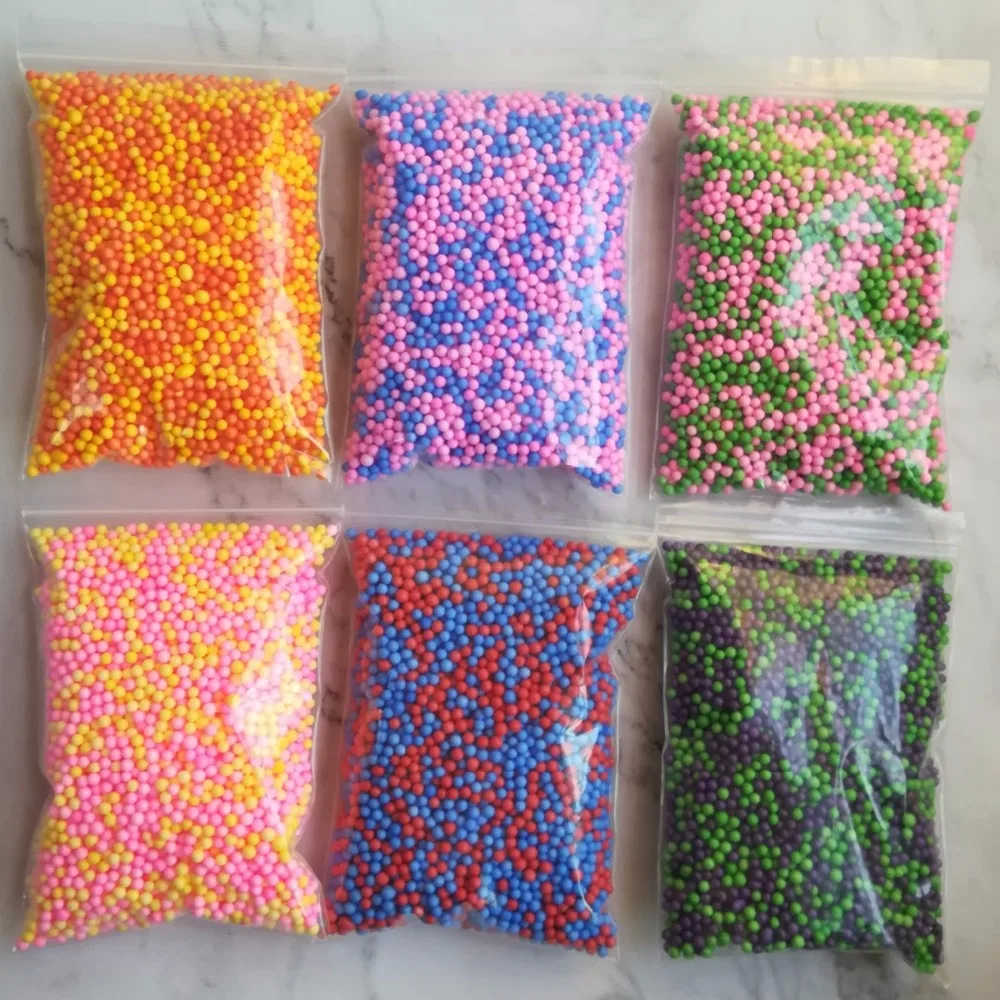 15g 15000pcs suprimentos de lodo de argila escorregadia de espuma acessórios de decoração diy para suprimentos de slime anti-stress enchimento multicolor