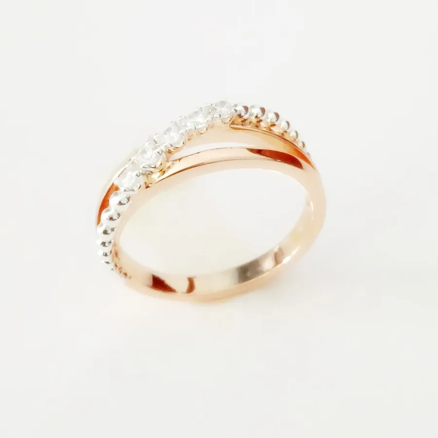 Trendy Rose 585 Gold Color Rings New Fashion Gold Silver Color Women Jewelry Cubic Zircon Jewelry