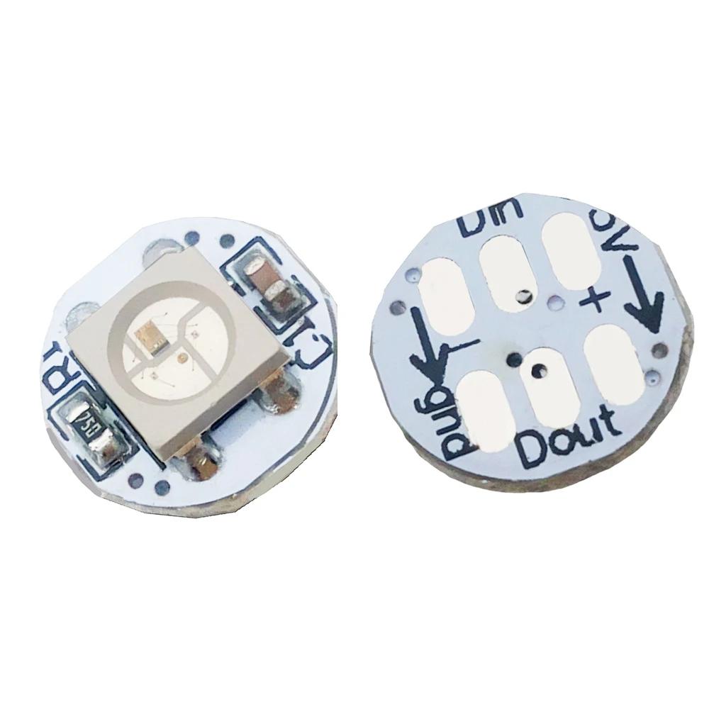 10pcs-50pcs WS2812B WS2812 LED Chip 5050 SMD RGB DC5V With Black / White PCB Board Heatsink 9.6mm Diameter WS2811 IC Built-in