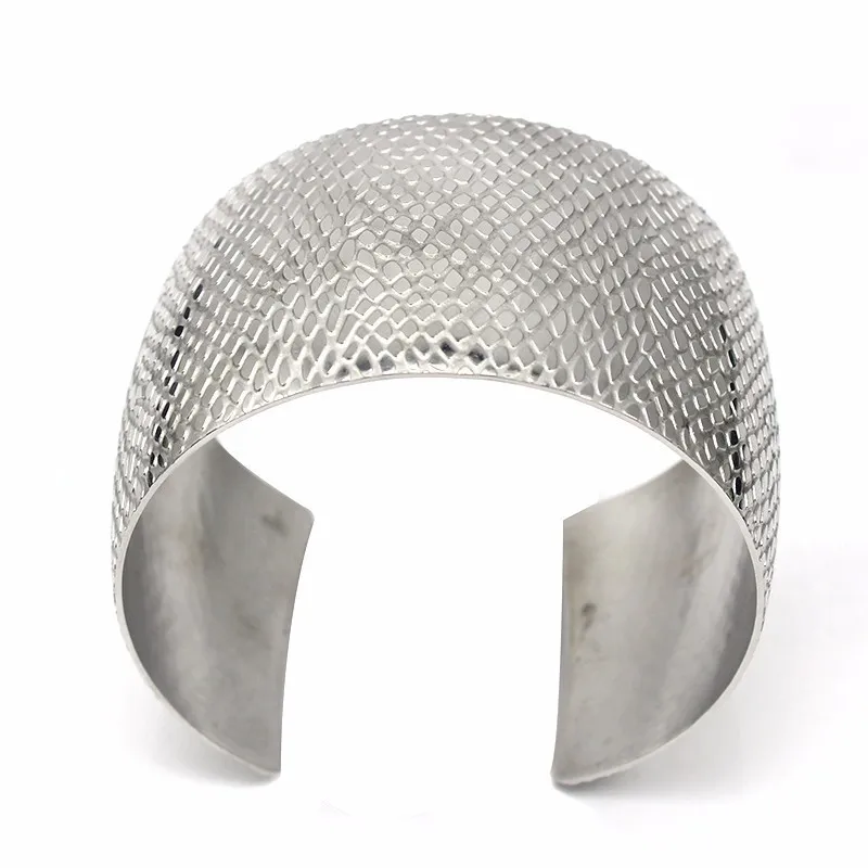 Wide Arm Cuff Bracelets for Women Men Girls Silver Color Female Male Open Bangle Fashion Bijoux Femme