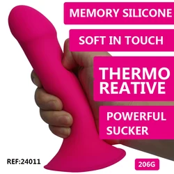 Dual density Memory soft silicone dildo  reactive with suction cup artificial realistic penis dick masturbator erotic g spot