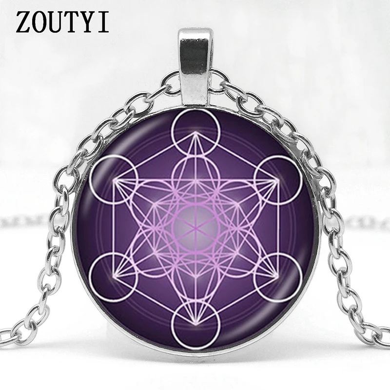 2018 / Metatron Rubik's Cube Pendant Necklace Divine Geometry Flower Necklace Chakra Spirit Goddess Sixty Necklace