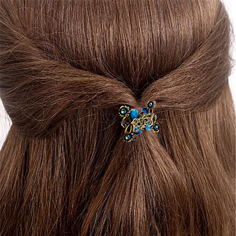 Retro Mini Butterfly Hair Claw Clip Headband For Lady Girls Women Fashion Hair Accessories Hairpins Crab 4 Clours