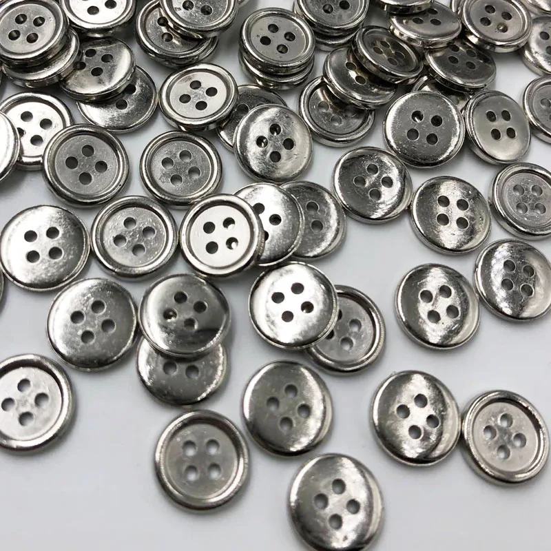 100pcs Silver/Bronze/Gold Plastic Buttons 12mm Sewing Craft 4 Holes PH290