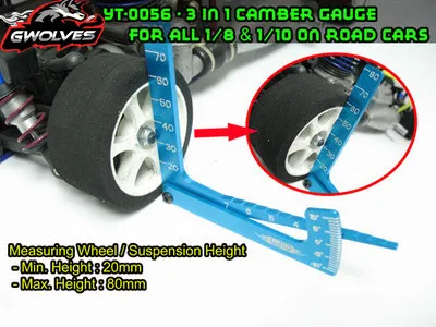 Dropshipping 3 in 1 camber gauge Height wheel diameter measure RC tools for 1/10 1/8 GT Buggy drift Monster truck Crawler Scale