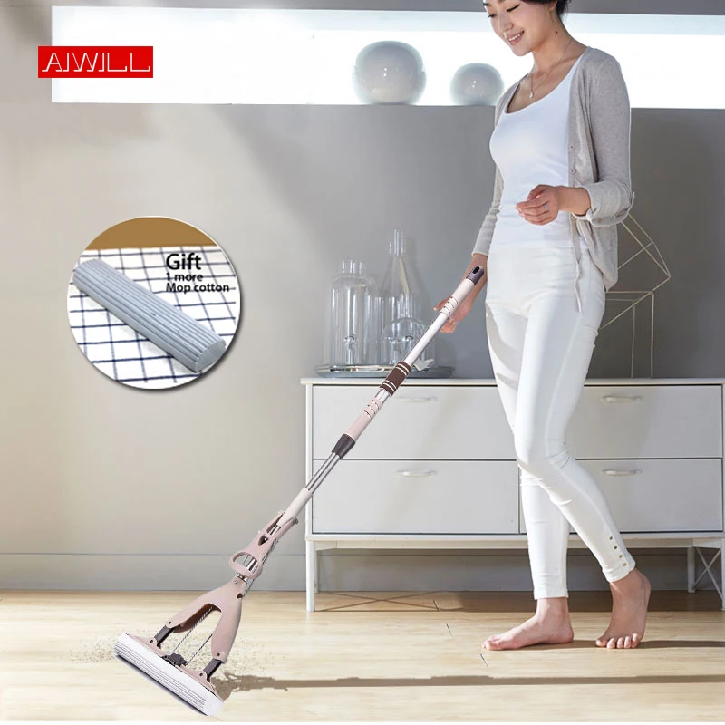 AIWILL Simple convenient durable Floor Cleaning Mop Household Cleaning Tools Folding Absorbing Squeeze Water mops