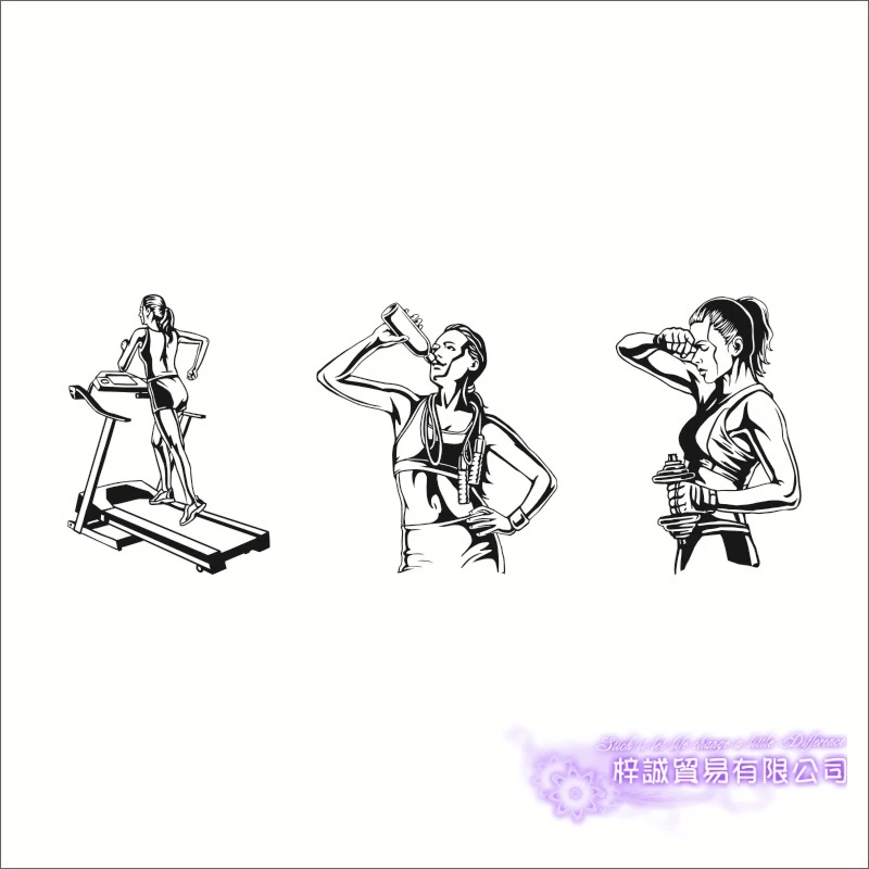 

Fitness Club Decal Gym Sticker Body-building Dumbbell Posters Vinyl Wall Decals Pegatina Decor Mural Gym Sticker JXB001