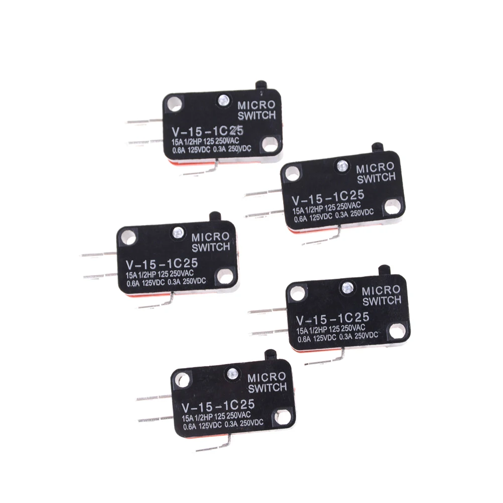 5pcs/lot 250V 16A Microwave Oven Door Arcade Cherry Push Button V-15-1C25 SPDT 1 NO 1 NC Micro Switch