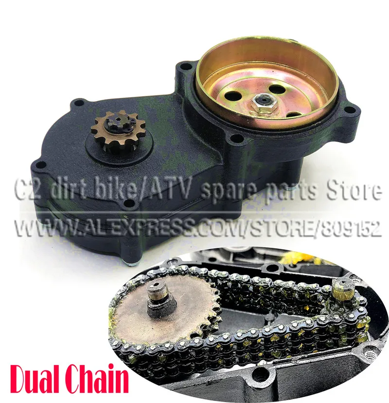 T8F skrzynia biegów z podwójnym łańcuchem czarna 11 13 14 17 19 20 zębów dla 43cc 47cc 49cc Mini Moto Pit motor terenowy Quad ATV Buggy gokart