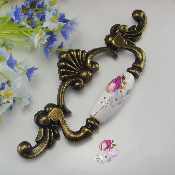 

Ceramic kitchen cabinet handles bronze cupboard pulls bronze drawer dresser wardrobe furniture door handles pulls knob 100mm