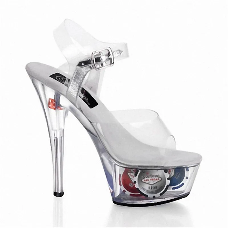 15cm high shoes with sexy fashion temperament crystal high-heeled shoes colourful shoes