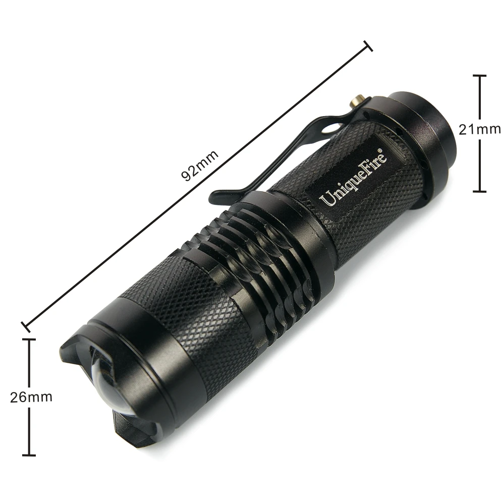 10 Pcs/Lot SK68 300LM  Q5 LED Flashlight Adjustable Focus Zoom Torch Light Gift,Bicycling