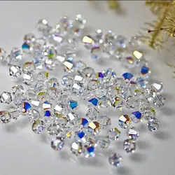 5328 3mm 4MM 6mm 8mm 10mm clear crystal AB color crystal bicone bead ,For jewelry beading accessories half ab Diy H205