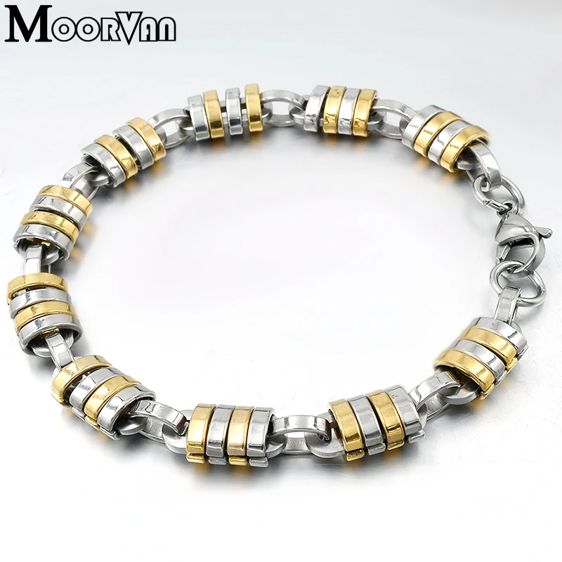 Moorvan Fashion Jewelry Set Steampunk Ancient Greek Style Stainless Steel Men\'s Jewellery Sets Link Chain Accessory 9MM Wide