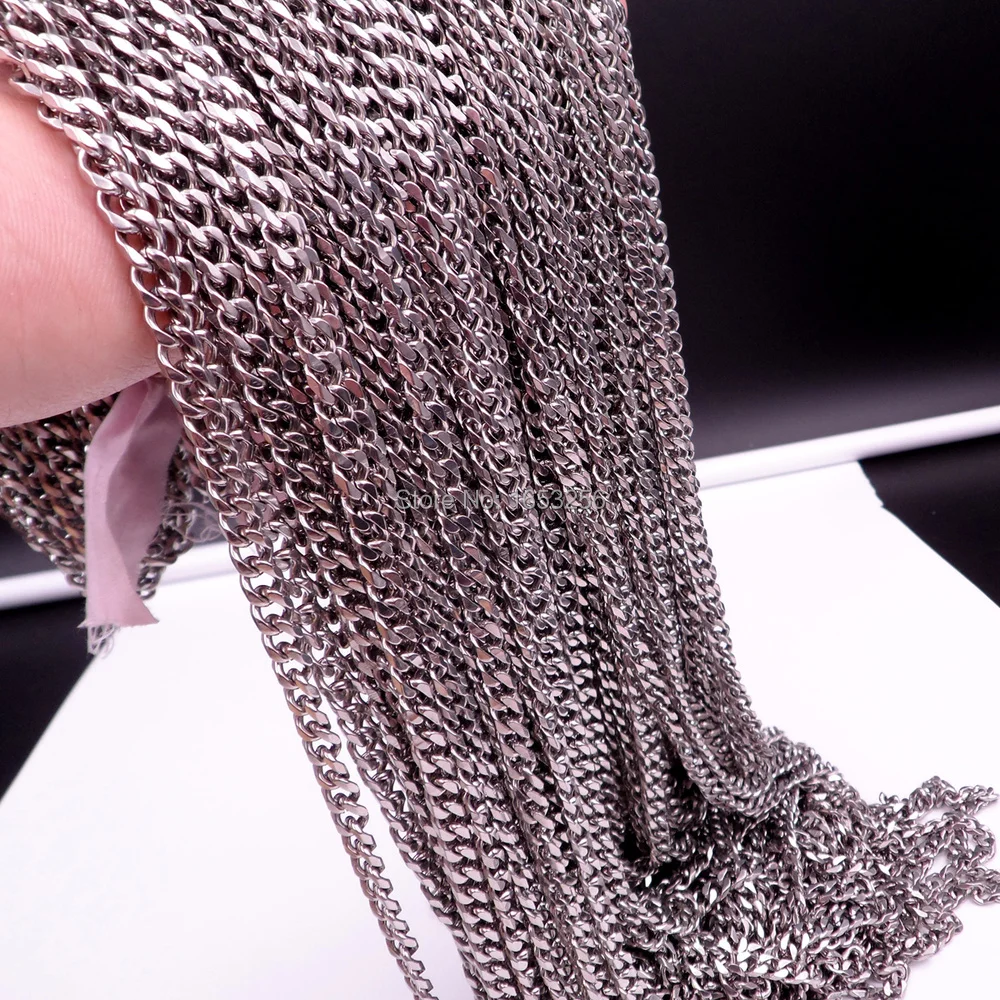 10 Meter High Quality Stainless Steel 8mm Smooth Curb  Link Chain Jewelry Finding /Marking Chain DIY