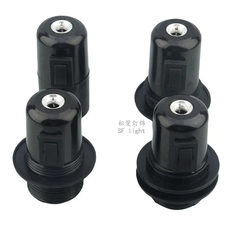 IWHD DIY Partalamparas E27 Socket Lamp Base with Switch 4A,250V Black color Fitting E27 Lamp Bulb Holder Socket