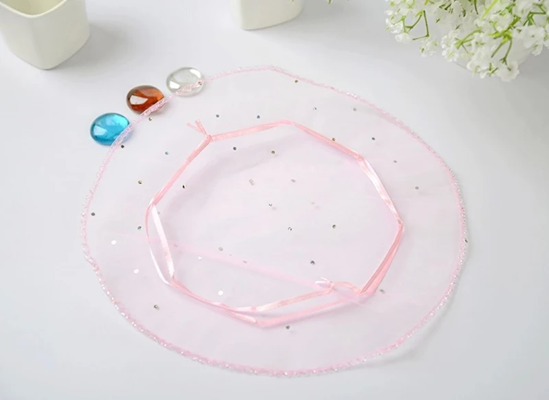 

40cm 500pcs Pink Candy Bags For Wedding Round Christmas Organza Bags Gift Packaging Bags Women Drawstring Bag Package Display