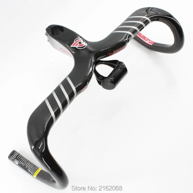 

Newest silver Road bike 3K full carbon fibre bicycle handlebar and stem integratived with computer stent parts