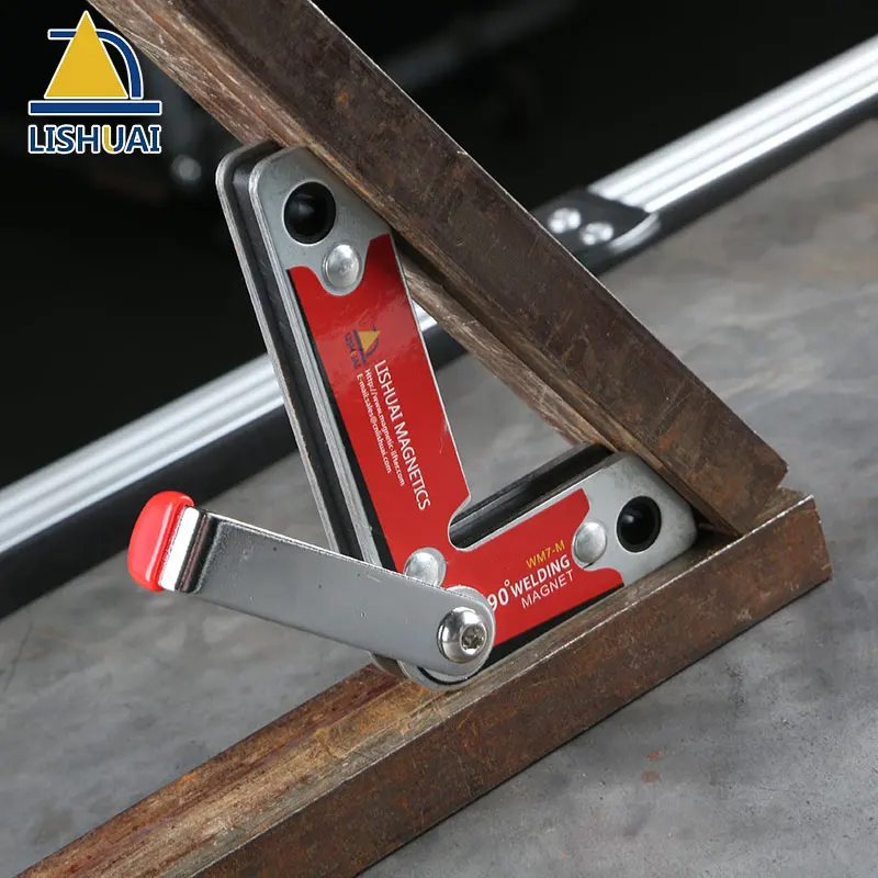 Lishuai New Item 2pcs/pack Neodymium Magnet Welding Clamp/Permanent NdFeB Welding Magnet with Handle