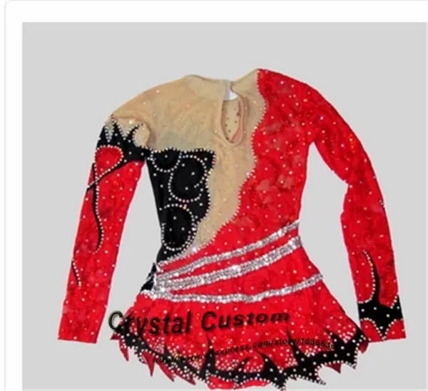 Crystal Custom Child Gymnastics Competition Dress Beautiful New Brand Vogue Figure Skating Dresses For Competition G2811