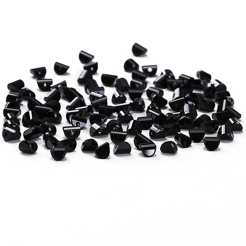 Black Hemisphere Crystal Beads AB 10pcs 6mm Austria Crystal Hemisphere Semicircle Loose Beads DIY Jewelry Accessories C-5