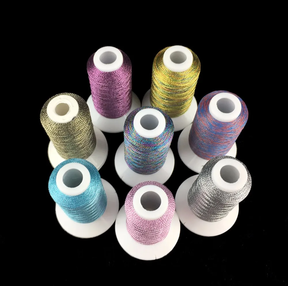 Simthread 8 Colorful metallic embroidery quilting/sewing thread suitable for machine /hand sewing