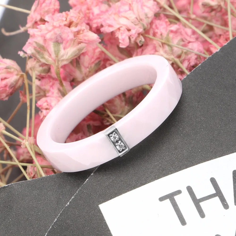 Simple Style Real Pink Ceramic Ring Real Ceramic Wedding Rings For Engagement Gift Smooth Hand Polishing Good Quality