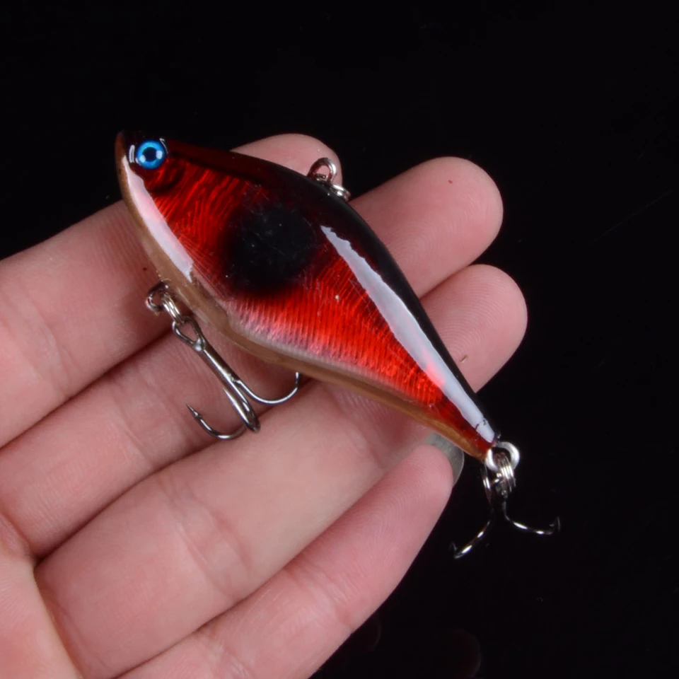 1pcs 6cm 13g hard lure sinking pencil VIB Lure Ice fishing Minnow Fishing lure with treble hook With 3D Eyes
