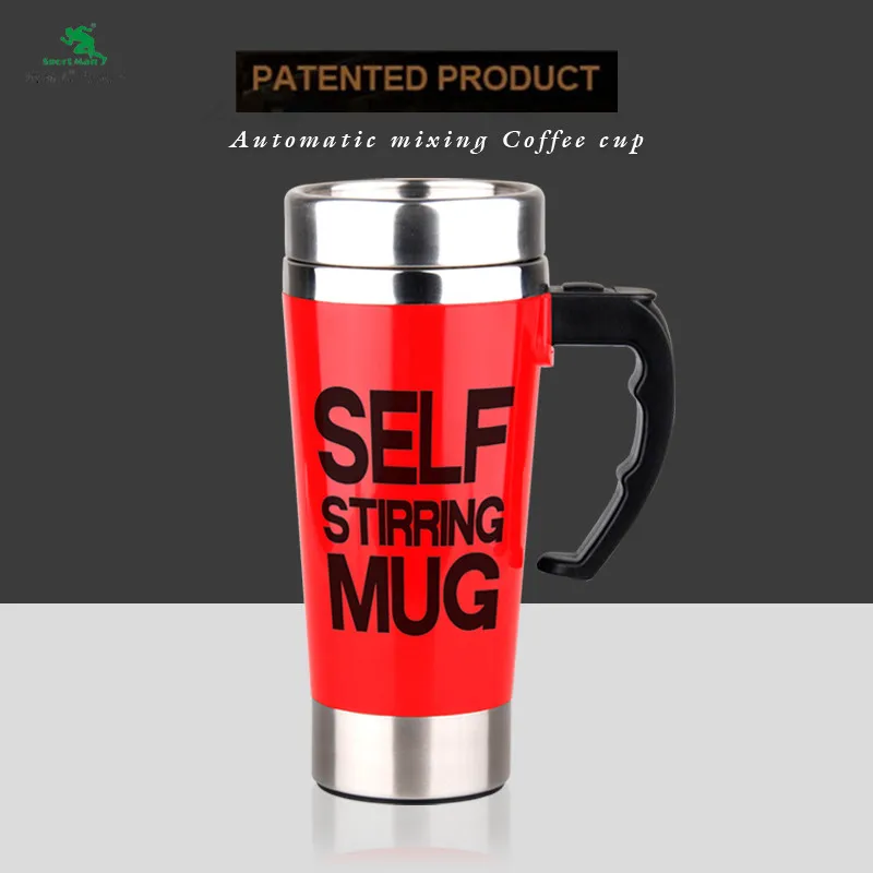 New style patent brand coffee cup Stainless Steel coffee mug 450ml electric automatic mixing cup Caneca de cafe