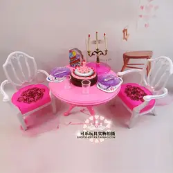 genuine for barbie princess kitchen 30cm dining table car 1/6 bjd doll house furniture accessories restaurant set toy