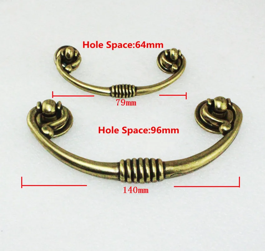 

96mm bronze drop shaky drawer tv cabinet pulls knobs 64mm antique brass dresser kitchen cabinet door handles 2.5" Retro style