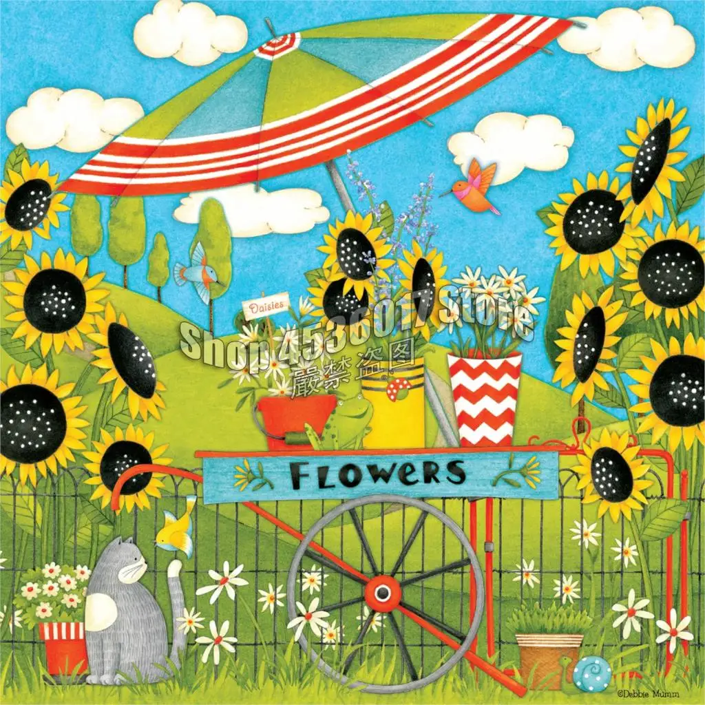 

5D DIY Diamond Embroidery Summer Flower Cart Cross Stitch Full Mosaic Diamond Painting Rhinestones Christmas Gift Decor