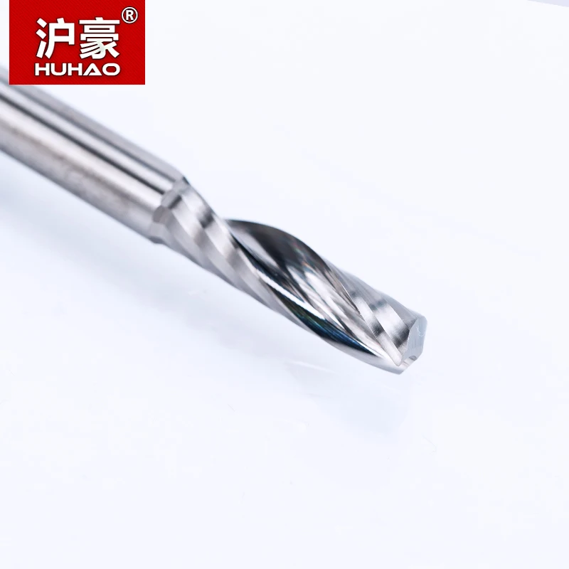 HUHAO 1PC 6mm Carbide Milling Cutter One Flute Spiral Cutter Router Bit CNC End Mill For MDF Tugster Steel Router Bits for Wood