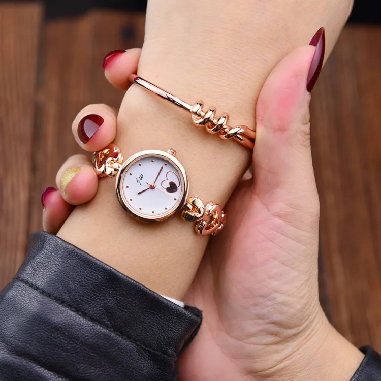 

2018 JW Brand Women Casual Fashion Quartz Bracelet Wristwatch Casual Stainless Steel Crystal Lady Dress Gold Watch Clock