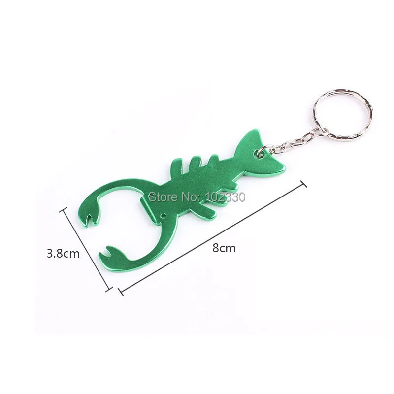 1200pcs Creative Lobster Metal Bottle Opener With Keyring Keychain Promotional Gift Beer Beverage Bottle Opener