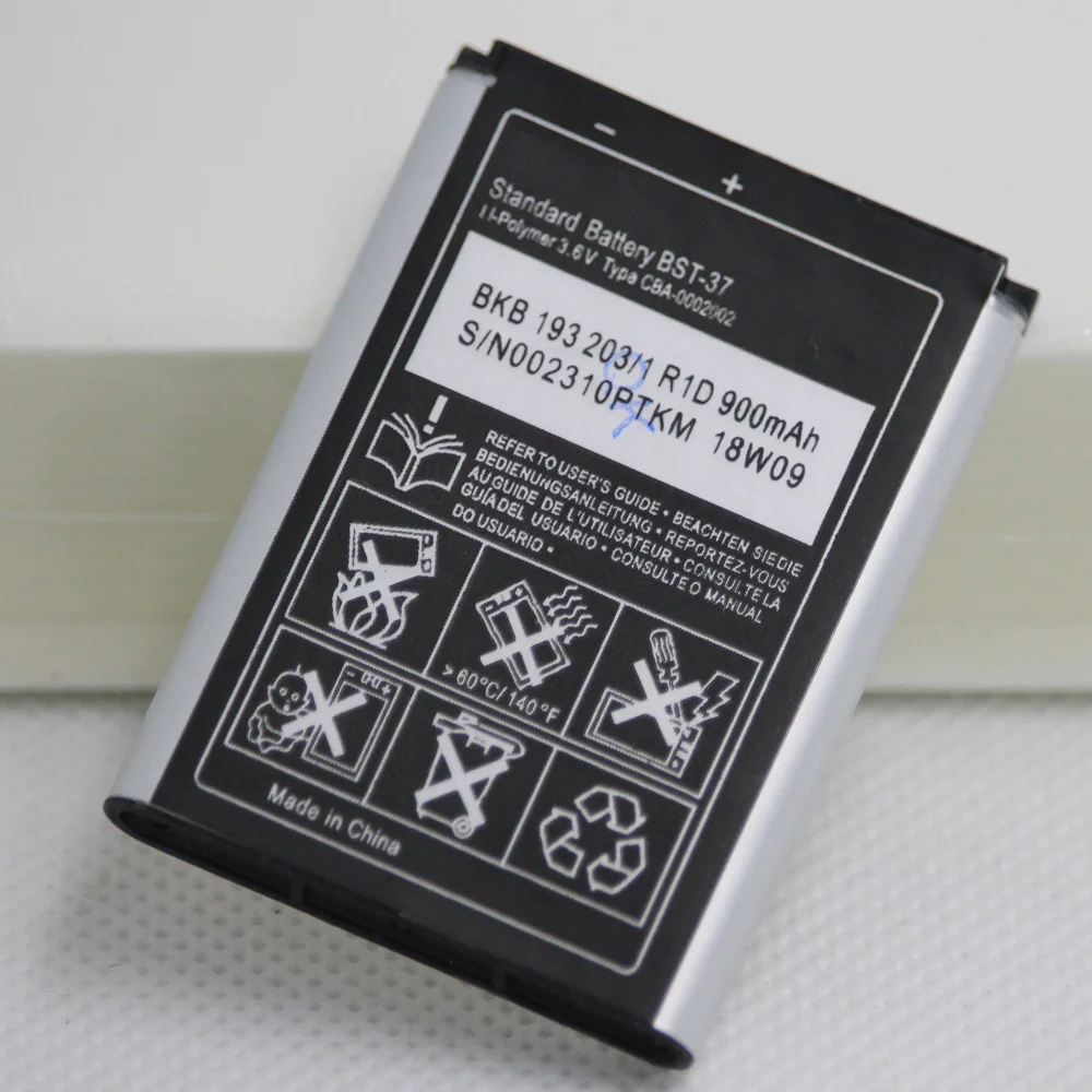 900mAh BST37 BST 37 BST-37 Rechargeable Battery for Sony Ericsson J100i K200i K750 D750i T280i V600 K610i W700 Mobile Batteries