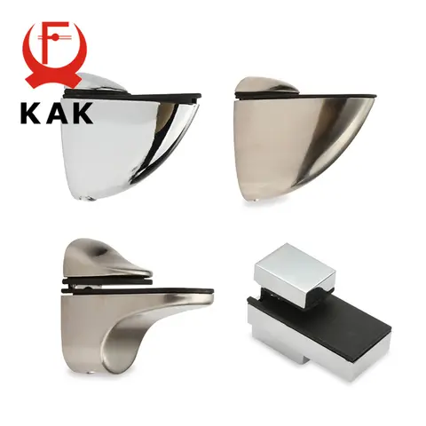 KAK Zinc Alloy Adjustable Glass Clamps Glass Plated Brackets Chrome Alloy Shelf Holder Support Clamp Holder For Glass Shelves